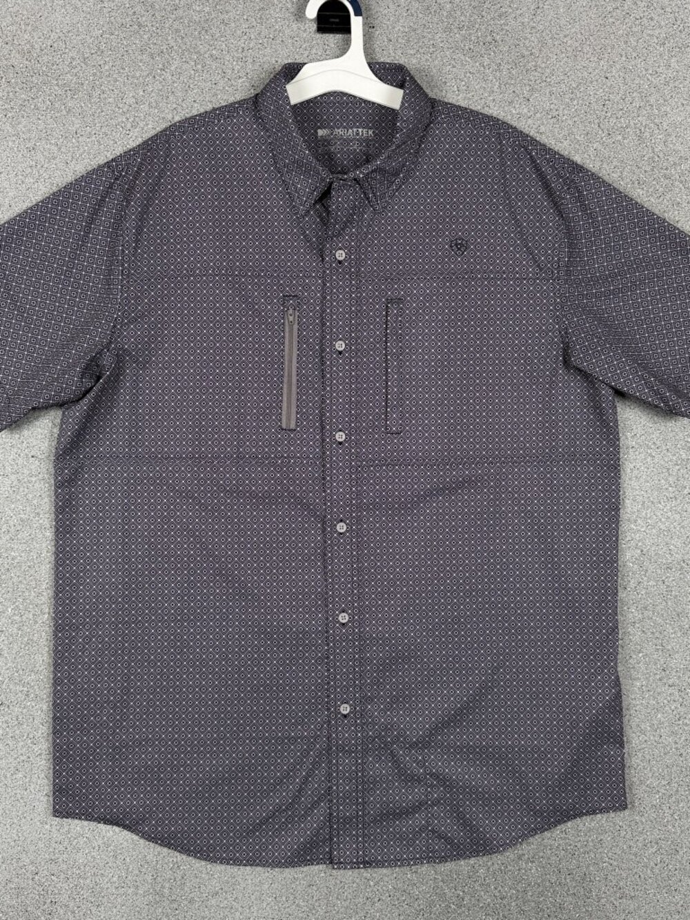 Ariat Skyride VentTEK Men's Short Sleeve Shirt L Gray Work Outdoor UPF 10058815